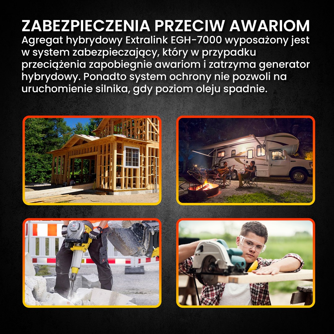 Generator EXTRALINK EGH-7000 hybrid (7000 W, 4-taktni, benzinski, ručno/elektronsko paljenje, inverter tehnologija)