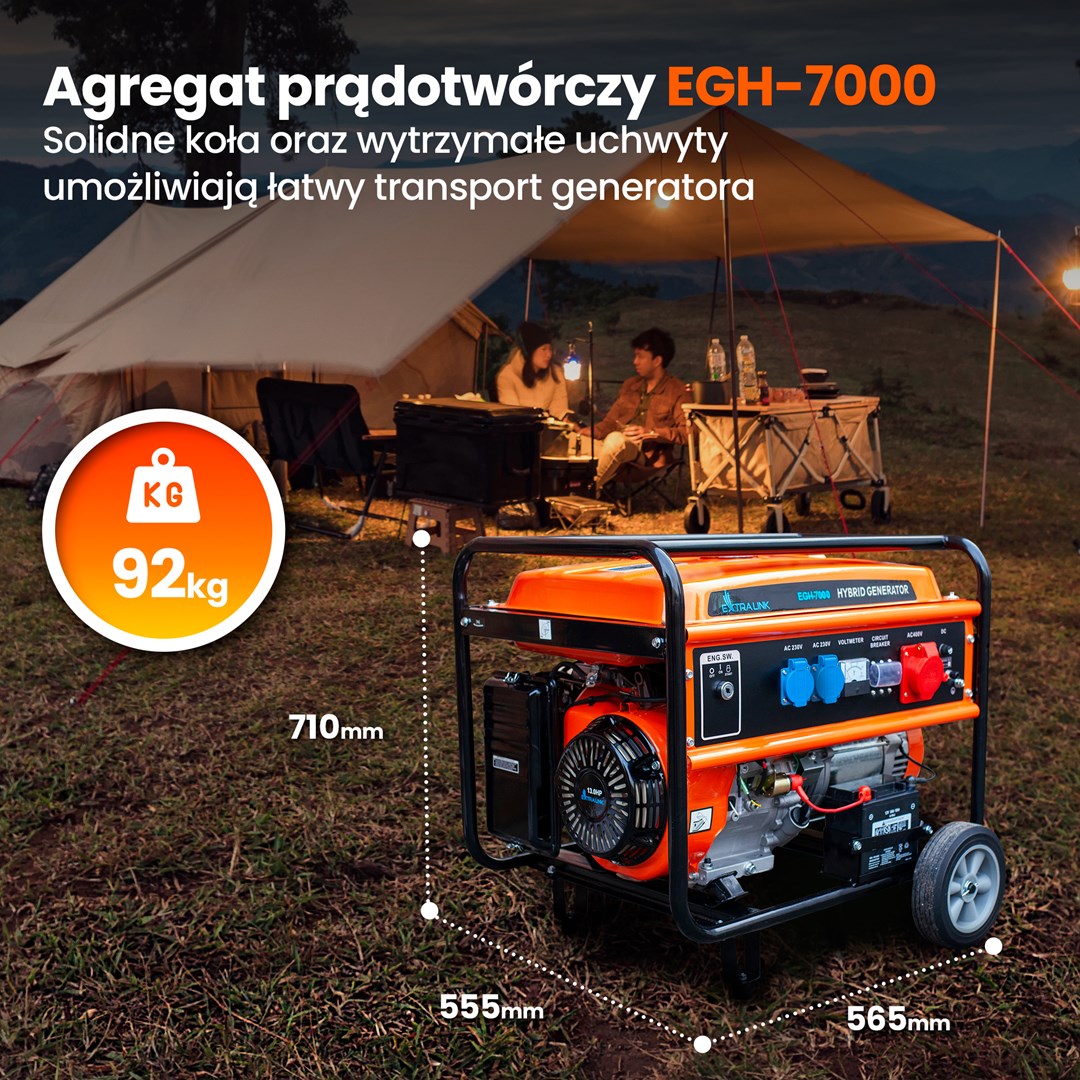 Generator EXTRALINK EGH-7000 hybrid (7000 W, 4-taktni, benzinski, ručno/elektronsko paljenje, inverter tehnologija)-22