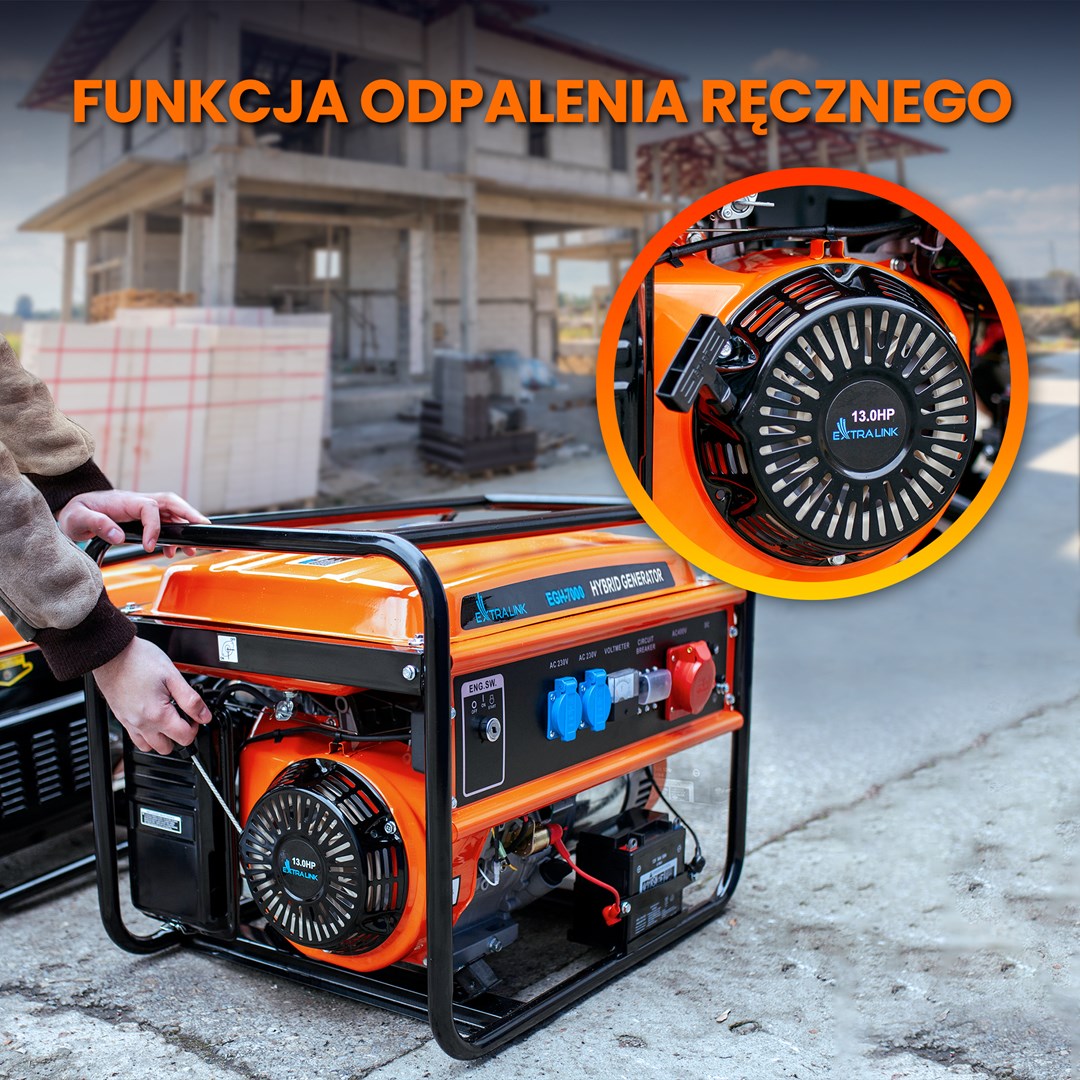 Generator EXTRALINK EGH-7000 hybrid (7000 W, 4-taktni, benzinski, ručno/elektronsko paljenje, inverter tehnologija)-25