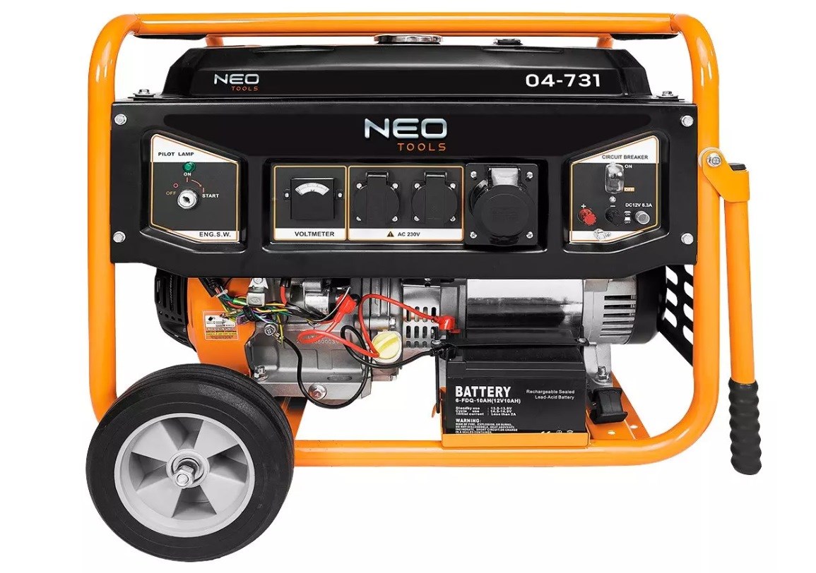 Agregat NEO TOOLS 04-731 (benzinski, 6 kW nazivno, 6,5 kW maksimalno, 420 cm³, spremnik 25 l)-1