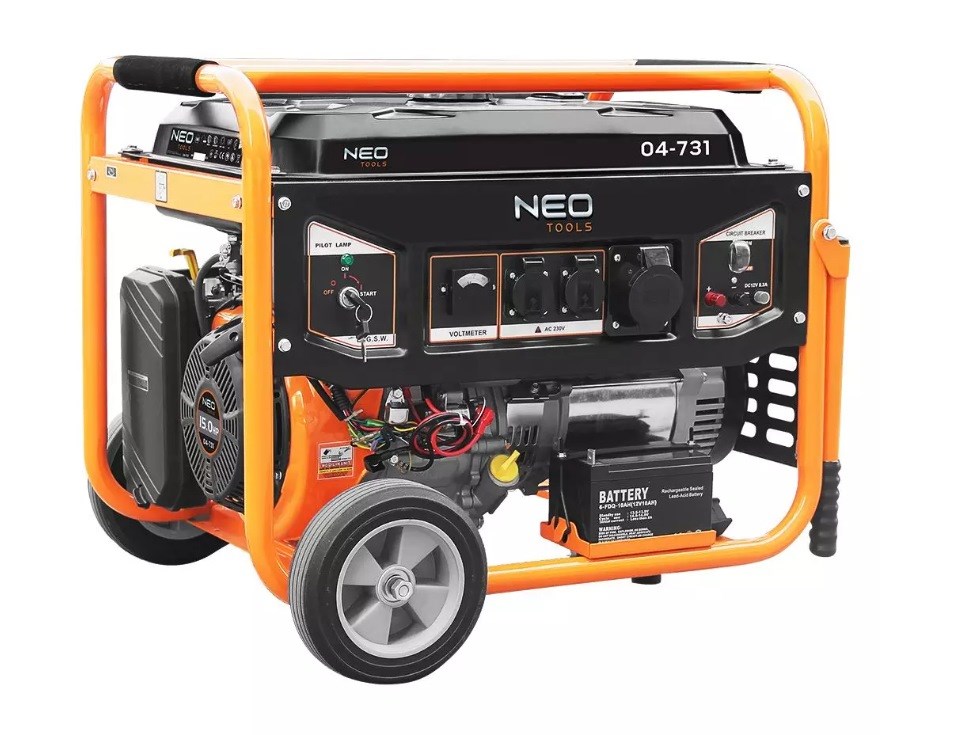 Agregat NEO TOOLS 04-731 (benzinski, 6 kW nazivno, 6,5 kW maksimalno, 420 cm³, spremnik 25 l)-0