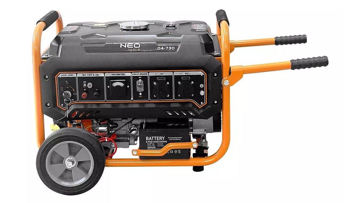 Benzinski agregat NEO TOOLS 04-730 (2800/3000 W, 4-taktni motor 208 cm³, 2 x 230 V i 1 x 12 V, spremnik 15 l)-1