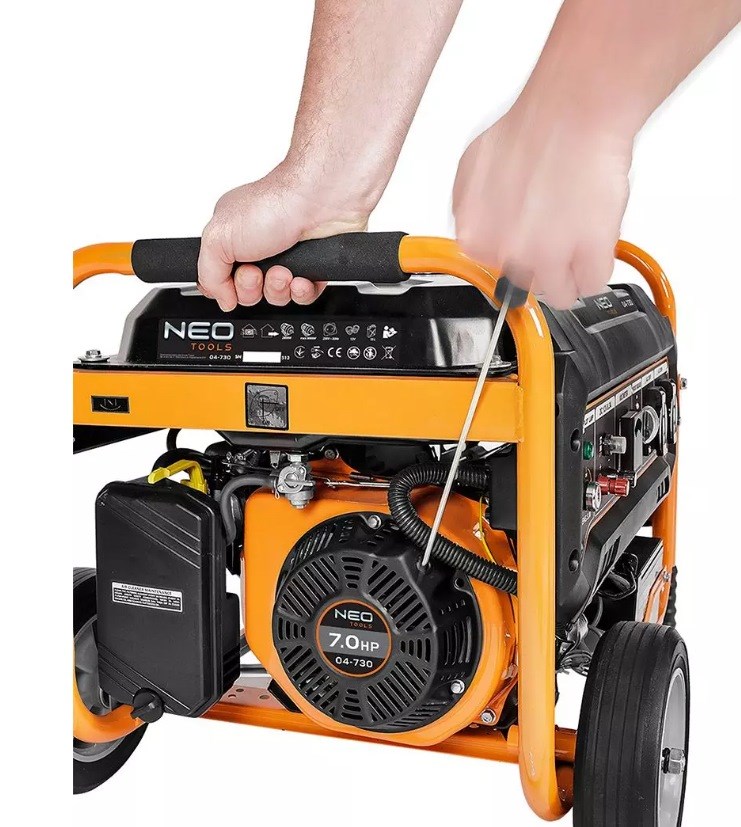 Benzinski agregat NEO TOOLS 04-730 (2800/3000 W, 4-taktni motor 208 cm³, 2 x 230 V i 1 x 12 V, spremnik 15 l)-7