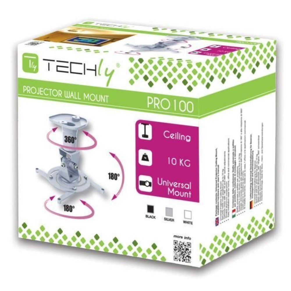 Stropni nosač za projektor TECHLY univerzalni ICA-PM 100WH (bijeli)-1