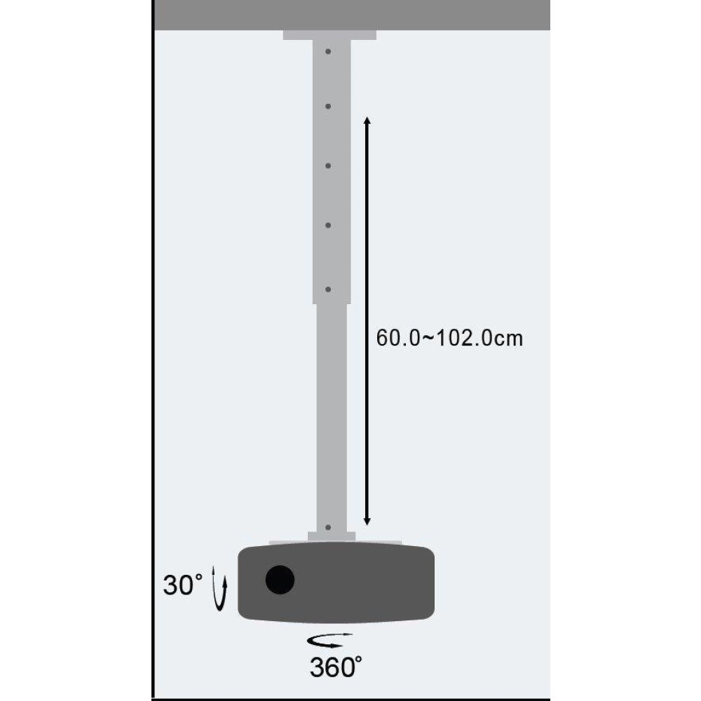 Produžetak nosača projektora za strop TECHLY ICA-PM 102XL (60-102 cm) srebrni-4