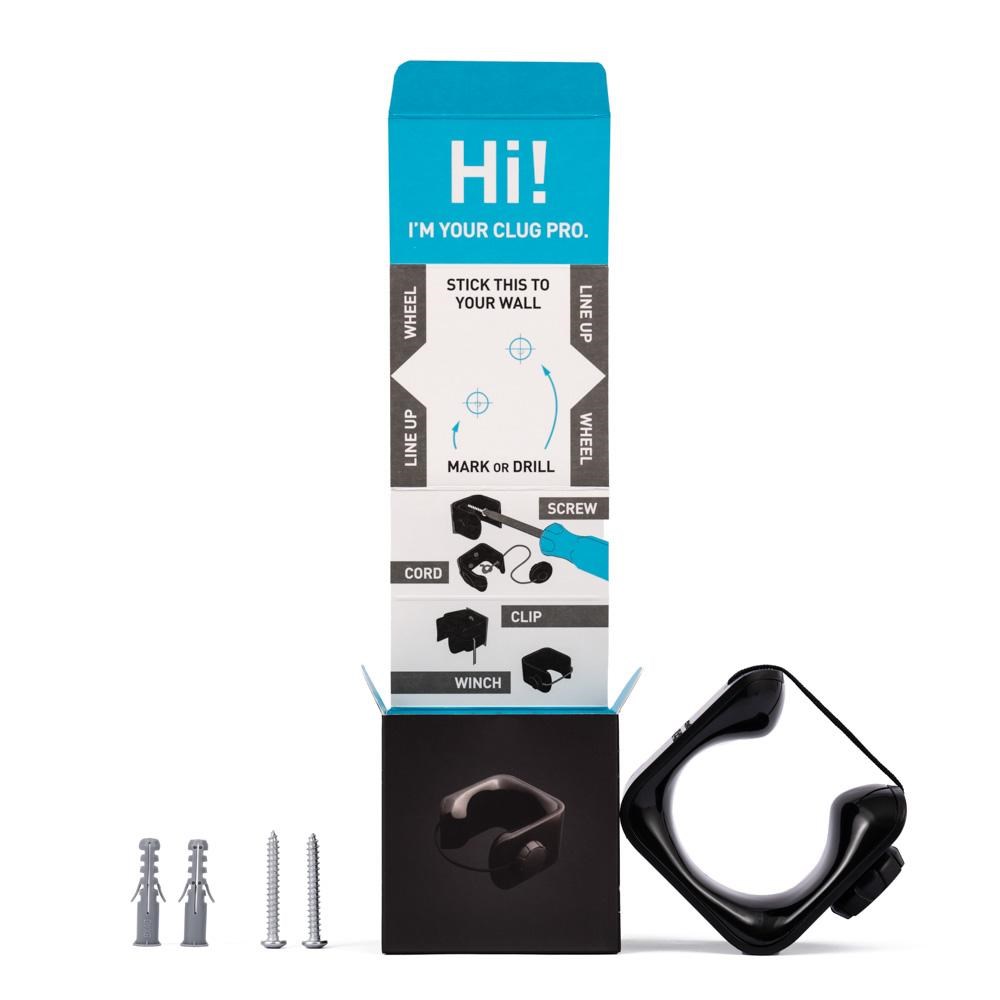 Zidni držač bicikla HORNIT CLUG PRO MTB (gume 44-57 mm, crna boja)-4