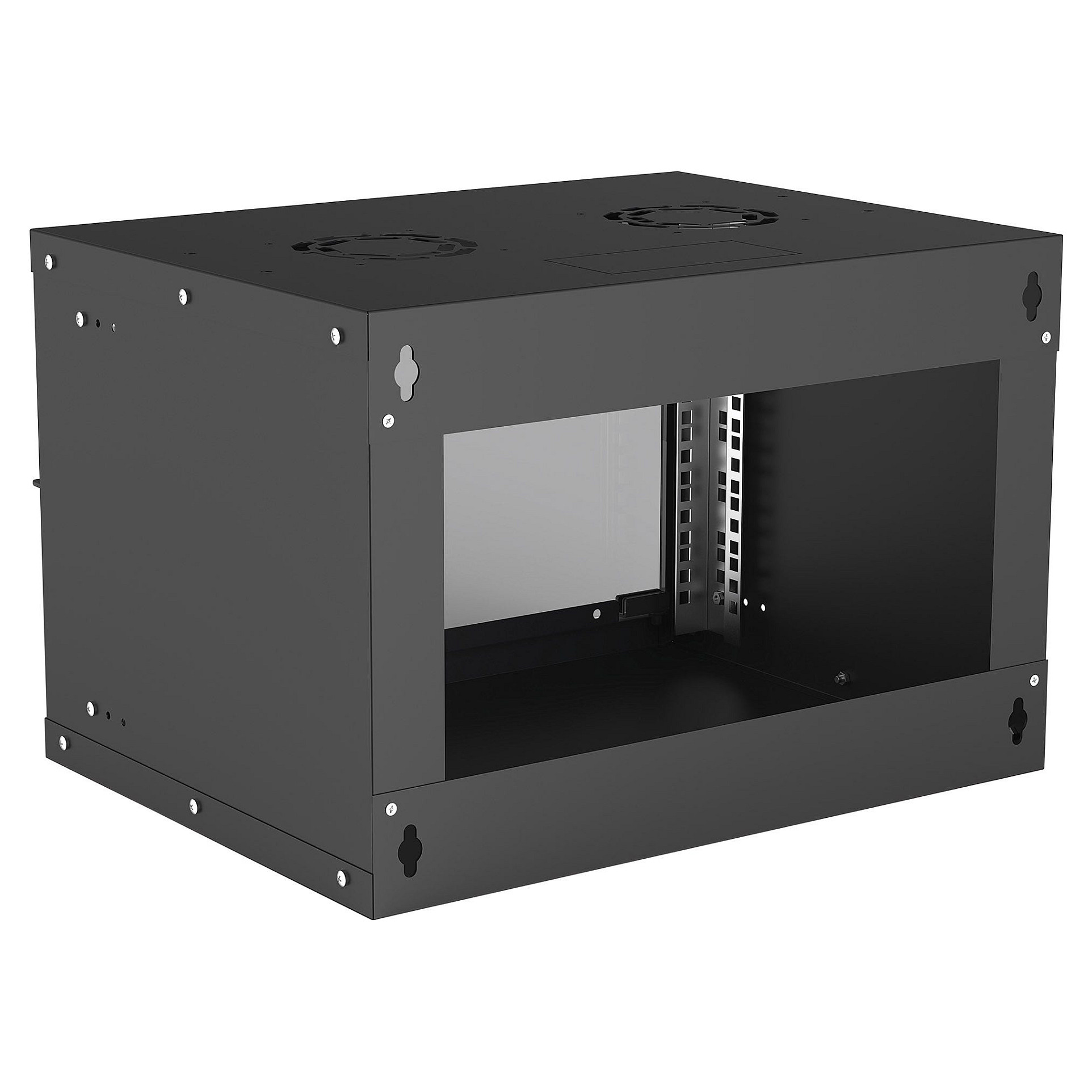 Mrežni ormarić INTELLINET (zidni, 6U, 340 mm / 485mm, maks. 50kg, staklena vrata, 19", dijelovi za zidnu montažu nisu uključeni)-1