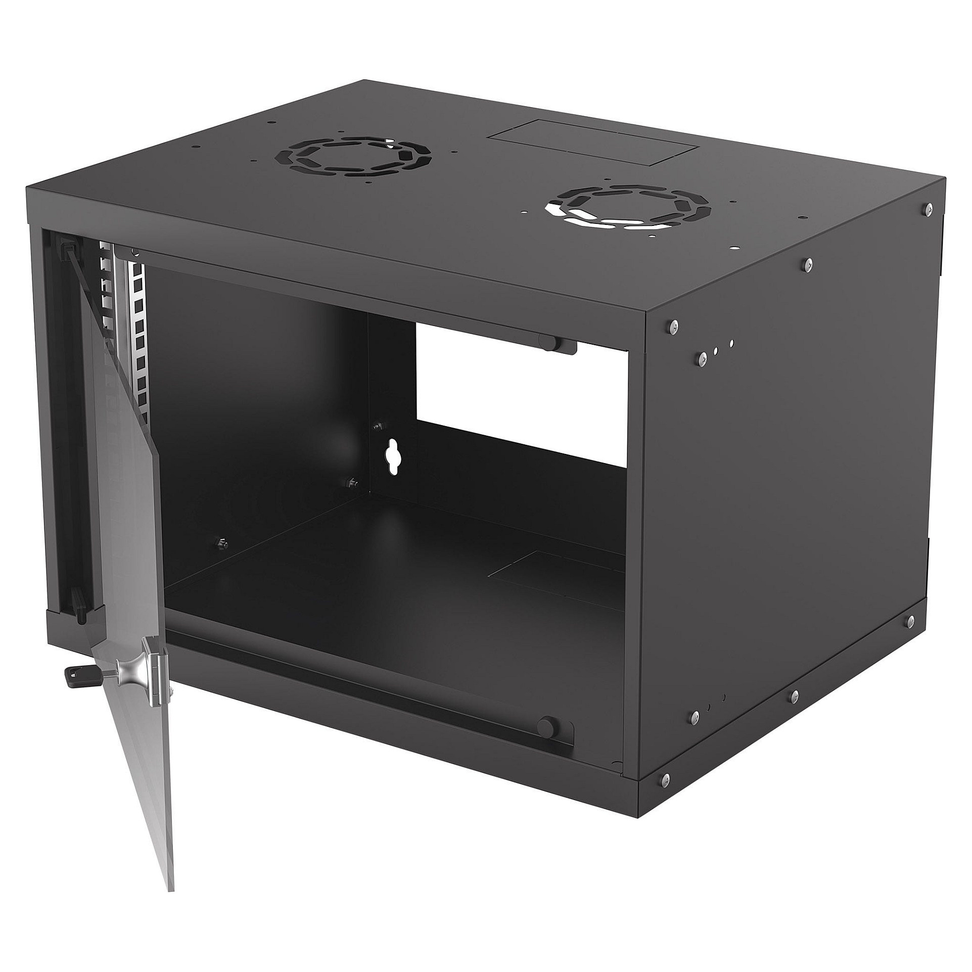 Mrežni ormarić INTELLINET (zidni, 6U, 340 mm / 485mm, maks. 50kg, staklena vrata, 19", dijelovi za zidnu montažu nisu uključeni)-2