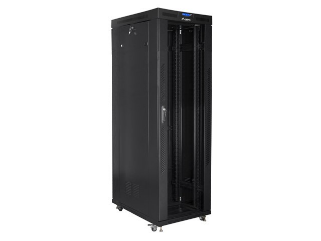 Stalak LANBERG 19'' Rack Cabinet 42U (800x1000, crna, nosivost 800 kg, LCD zaslon)-0