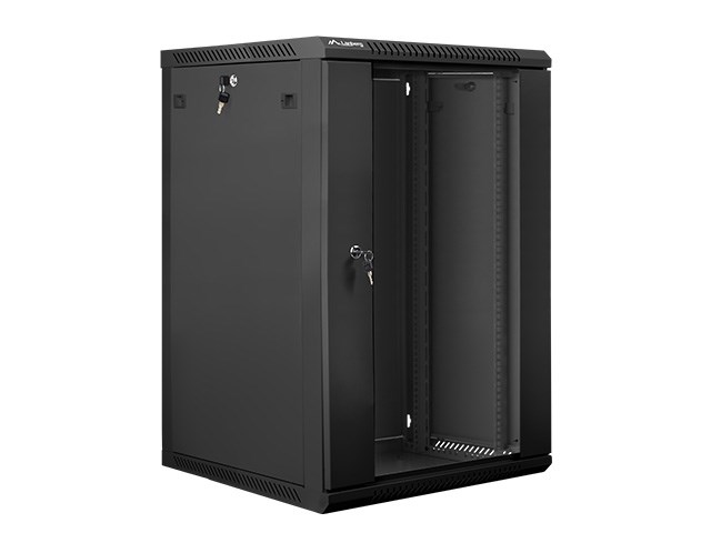 Ormar LANBERG 19'' 18U 600x600mm (crni, IP20, 60 kg, staklena vrata)-1