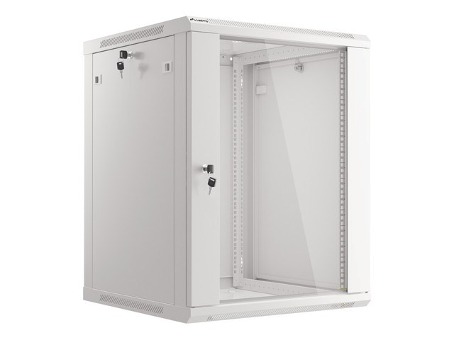 Ormarić za montažu na zid LANBERG 19'' 15U 600x600mm siva (staklena vrata)-2