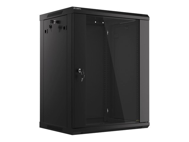 Zidni ormar LANBERG (19", 15U, 600 x 450, staklena vrata) crni-0