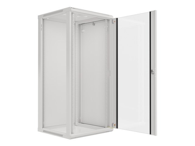 Mrežni ormar LANBERG WF01-6627-10S 19" 27U (600x600mm, zidni, staklena vrata, sivi)-1