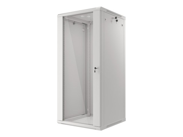 Mrežni ormar LANBERG WF01-6627-10S 19" 27U (600x600mm, zidni, staklena vrata, sivi)-2