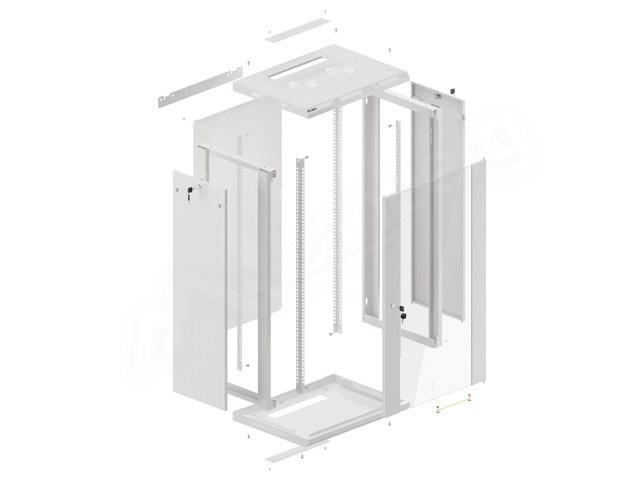 Zidni ormar LANBERG (19", 22U, 600 x 450) sivi-10