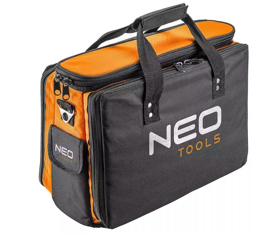 Torba za alat NEO TOOLS Assembler's (narančasta/siva, 3 pretinca, 17 unutarnjih džepova, poliester, 435x330x200 mm)-0