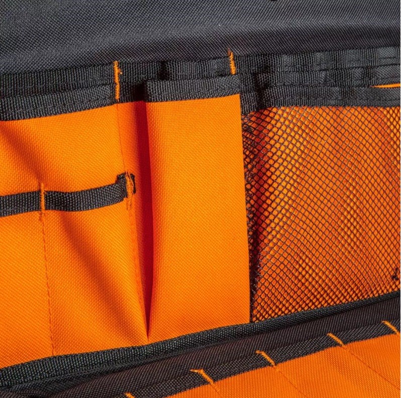 Torba za alat NEO TOOLS Assembler's (narančasta/siva, 3 pretinca, 17 unutarnjih džepova, poliester, 435x330x200 mm)-4