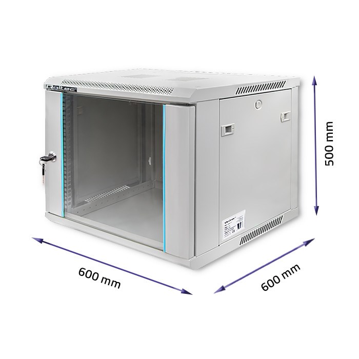 Zidni ormar QOLTEC 54486 (19", 9U, 600 x 500 x 600)-2