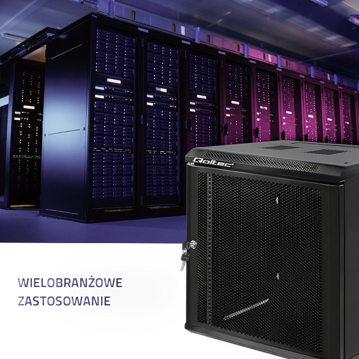 Ormar za server QOLTEC (19", 12U, 600 x 635 x 450, perforirana vrata)-2