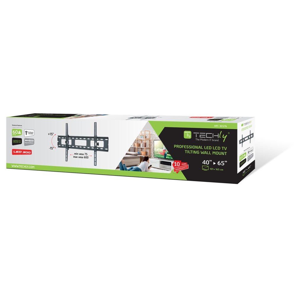 Nosač za TV zidni TECHLY ICA-PLB 131L (40"- 65", do 60 kg, nagib -15 - 15°)-1