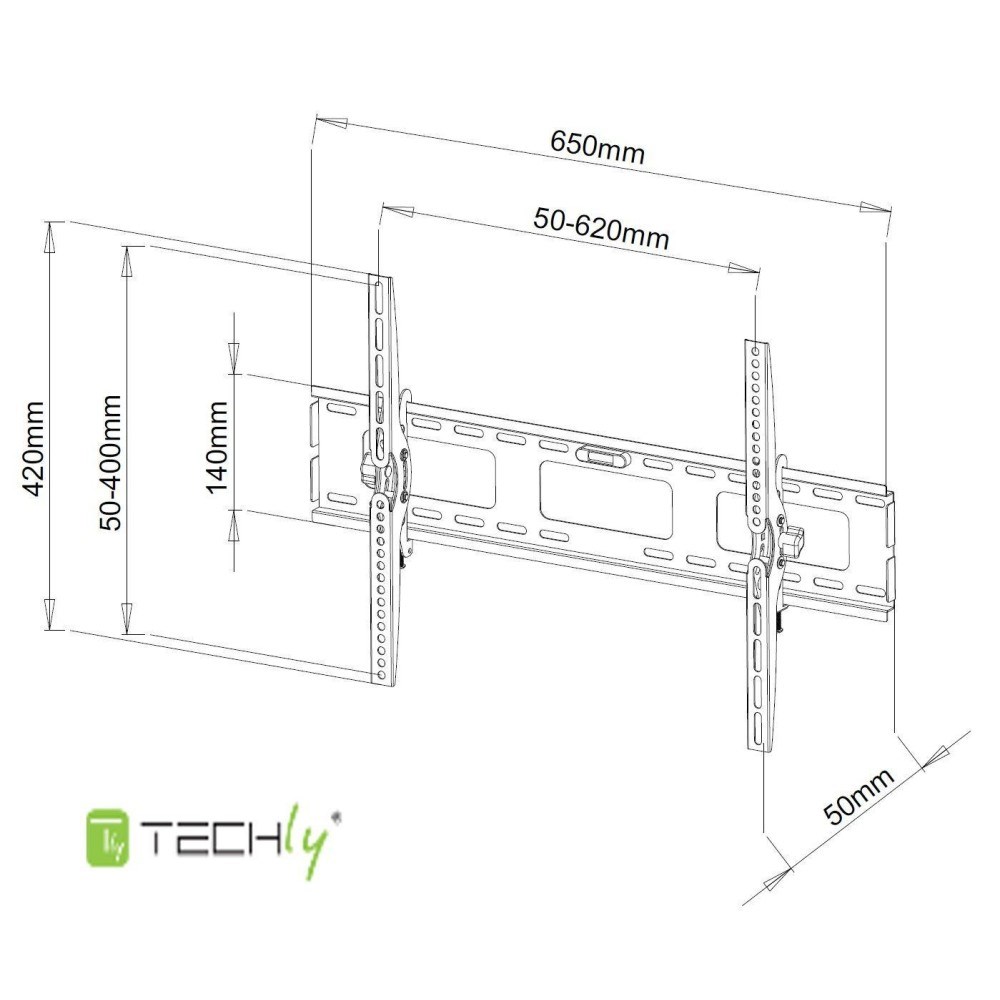 Nosač za TV zidni TECHLY ICA-PLB 131L (40"- 65", do 60 kg, nagib -15 - 15°)-3