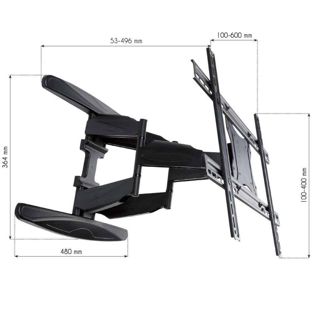 Nosač za TV zidni TECHLY ICA-PLB 172L (40"- 80", do 50 kg, nagib -2 - 12°, zakret 90°, ultra slim, sa zglobom)-4