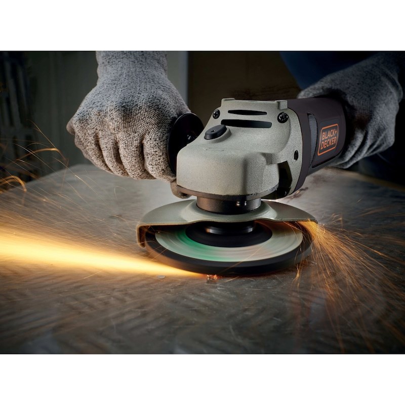 Kutna brusilica BLACK&DECKER 1200W 125mm (3 položaja ručke, zaključavanje vretena, mekani start, 11,000 okr/min, narančasta/siva/crna)-3