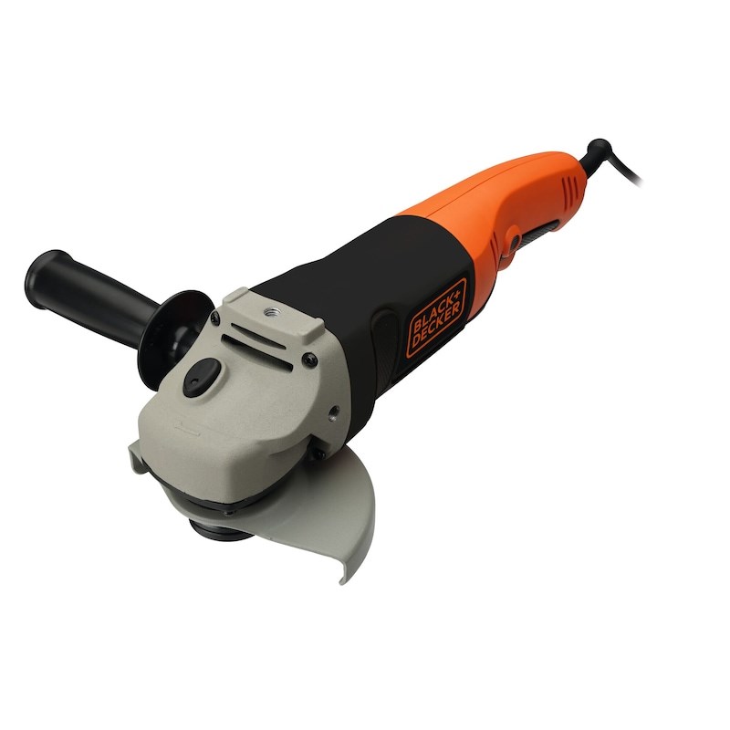 Kutna brusilica BLACK&DECKER 1200W 125mm (3 položaja ručke, zaključavanje vretena, mekani start, 11,000 okr/min, narančasta/siva/crna)-1