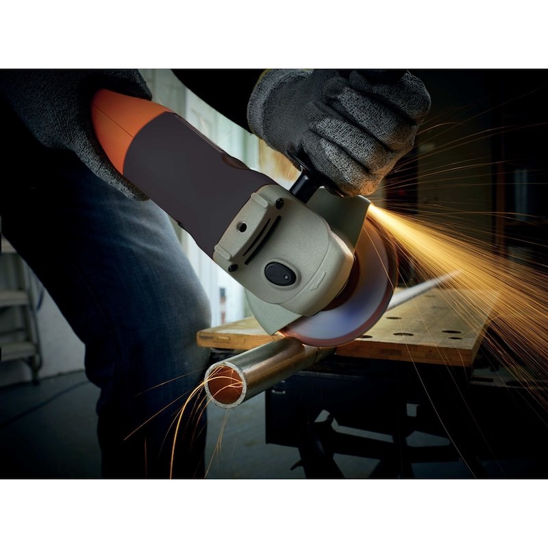 Kutna brusilica BLACK&DECKER 1200W 125mm (3 položaja ručke, zaključavanje vretena, mekani start, 11,000 okr/min, narančasta/siva/crna)-2