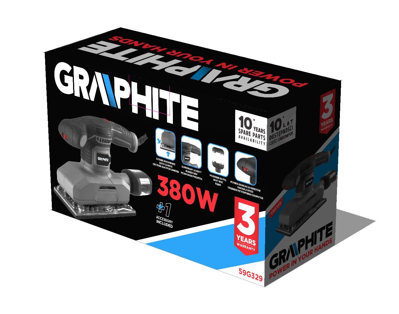 Orbitalna brusilica GRAPHITE (380W, podloga 115 x 230 mm)-0