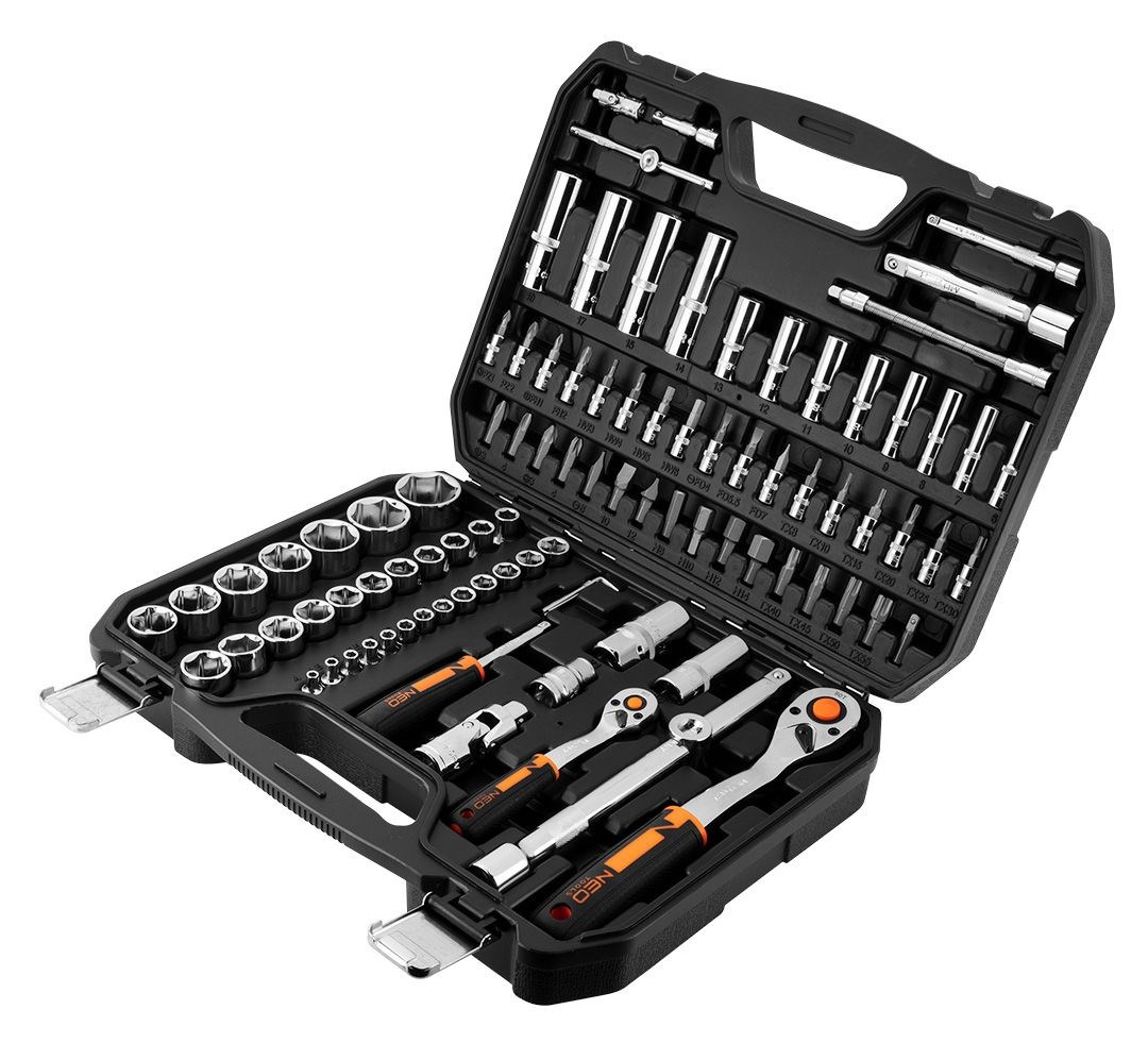 Set nasadnih ključeva NEO TOOLS 08-910 (1/4", 1/2", 94 komada, CrV čelik)-1