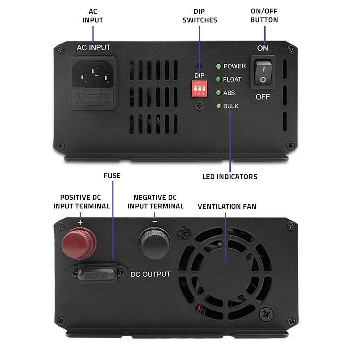 Punjač akumulatora QOLTEC Monolith 20 A 12 V za LiFePO4, AGM, GEL i SLA akumulatore-5