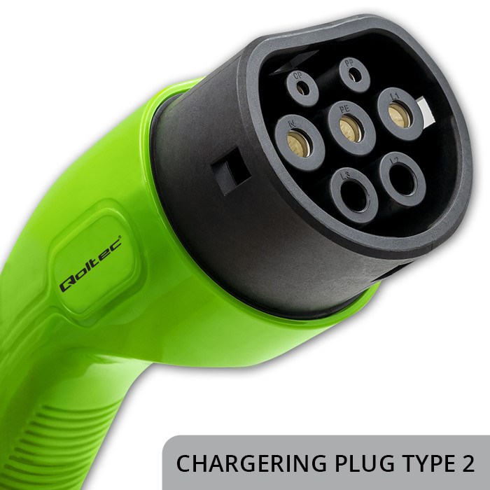 Prijenosni punjač za električna vozila QOLTEC Mobile EV Charger 2-in-1 Type2 (3.5kW, 16A, LCD, 5m)-2