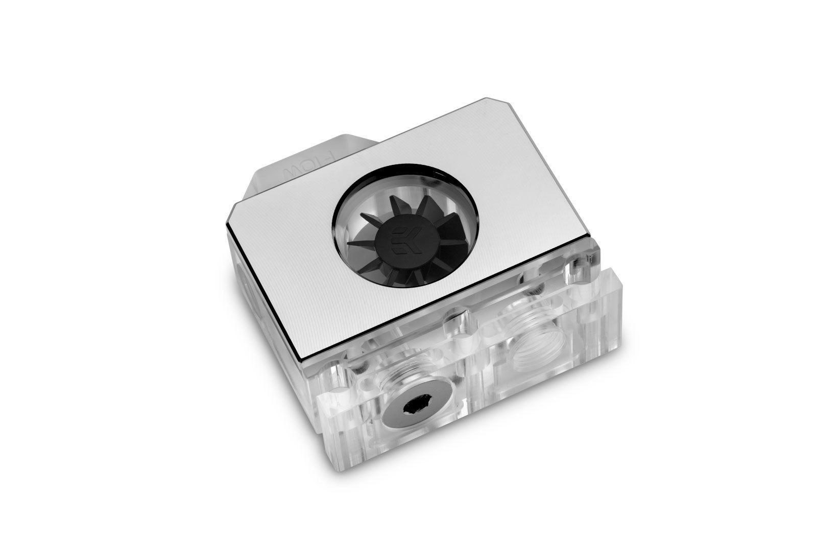 EK Water Blocks EK-Quantum Scalar Flowmeter Top-To-Bottom D-RGB - Nickel-1