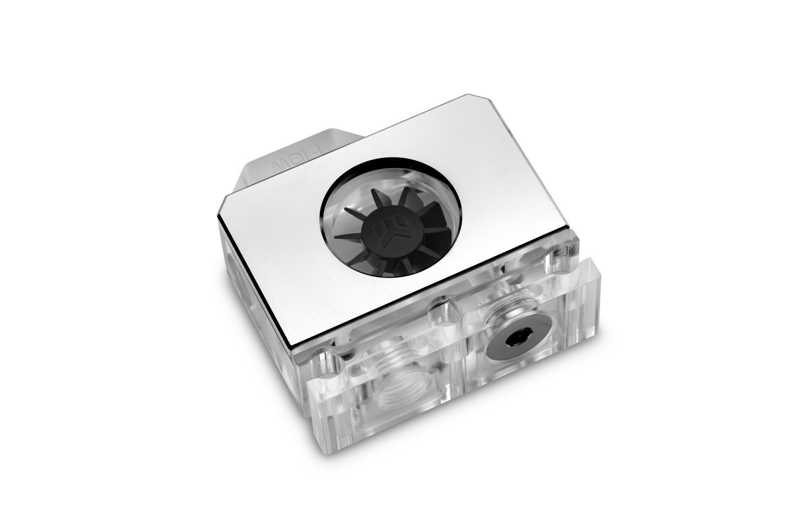 EK Water Blocks EK-Quantum Scalar Flowmeter Bottom-To-Top D-RGB - Nickel-1
