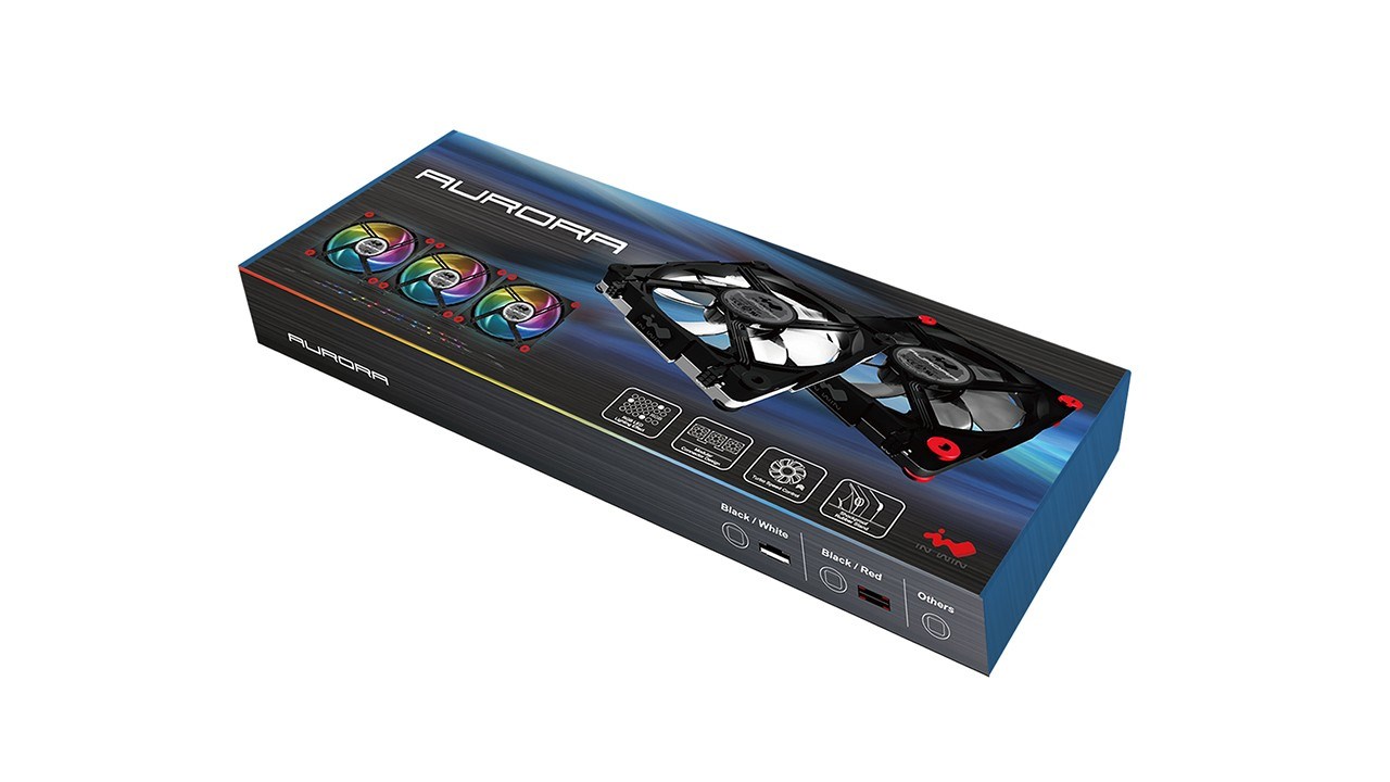 Ventilatori IN WIN Aurora (RGB-LED, 120mm, set od 3, crno/bijeli)-3