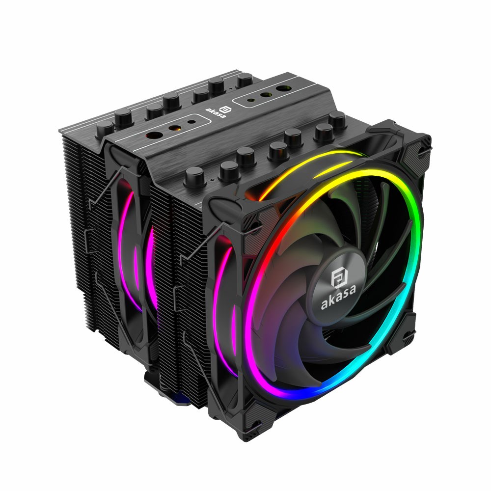 CPU Cooler AKASA Soho H7 Dual Tower (ARGB, 120 mm, crni)-2