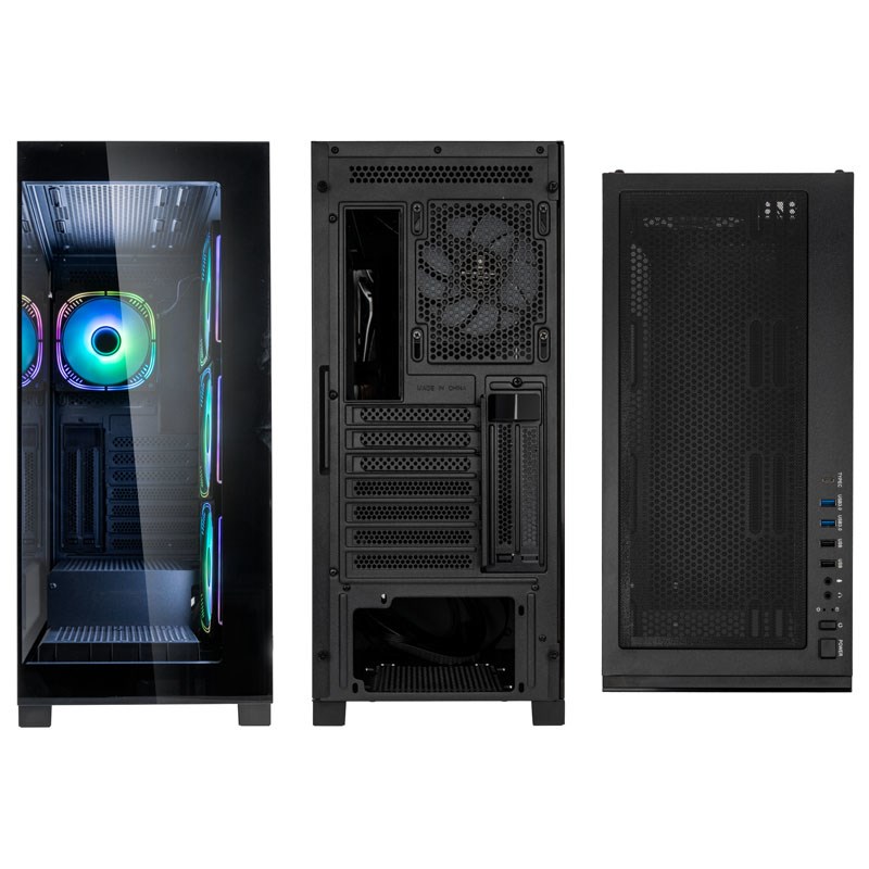 Kućište za računalo KOLINK Unity Peak ARGB Midi-Tower Showcase (Tempered Glass, podržava matične ploče ATX, micro ATX, Mini-ITX, crna)-2