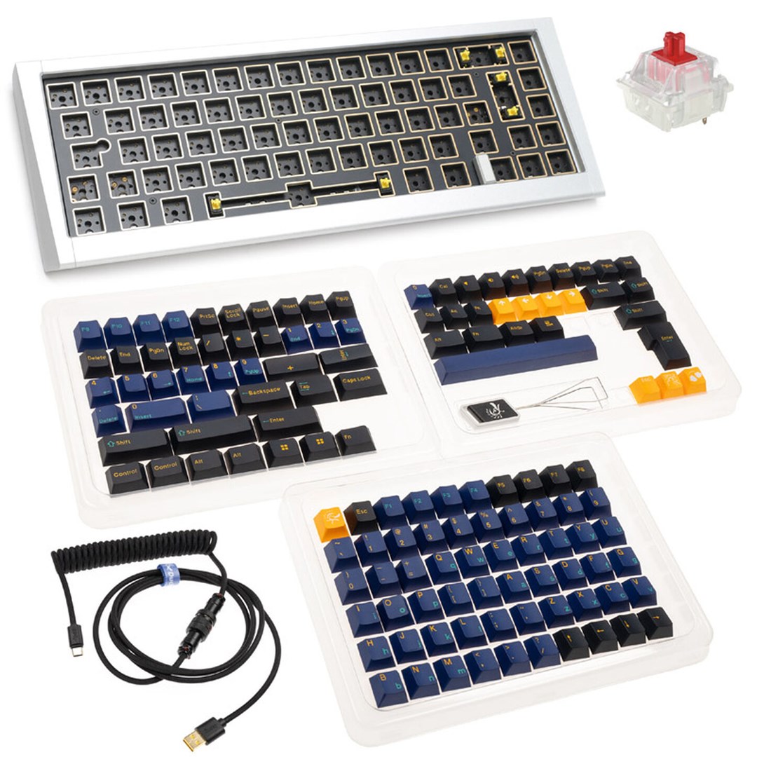 Gaming tipkovnica DUCKY Outlaw 65, Barebone - Srebrna (ANSI)