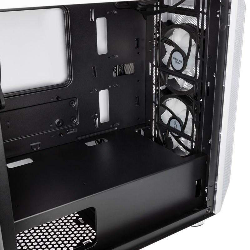 Kućište za računalo KOLINK Citadel Mesh RGB Micro-ATX (bijelo, 2x 120 mm ventilatori, RGB kontrola, stakleni panel, podrška za ATX napajanje)-9