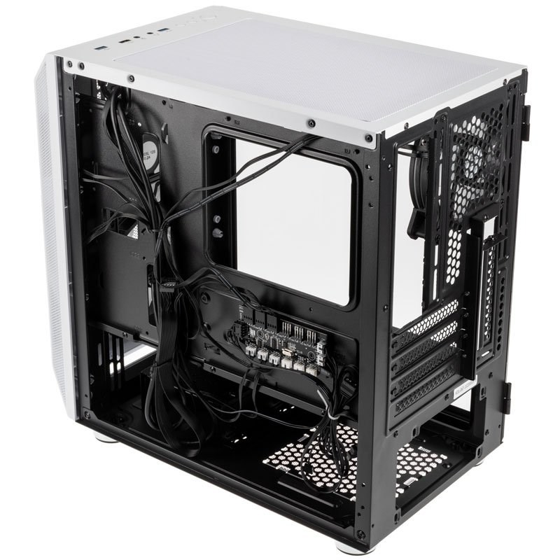 Kućište za računalo KOLINK Citadel Mesh RGB Micro-ATX (bijelo, 2x 120 mm ventilatori, RGB kontrola, stakleni panel, podrška za ATX napajanje)-6
