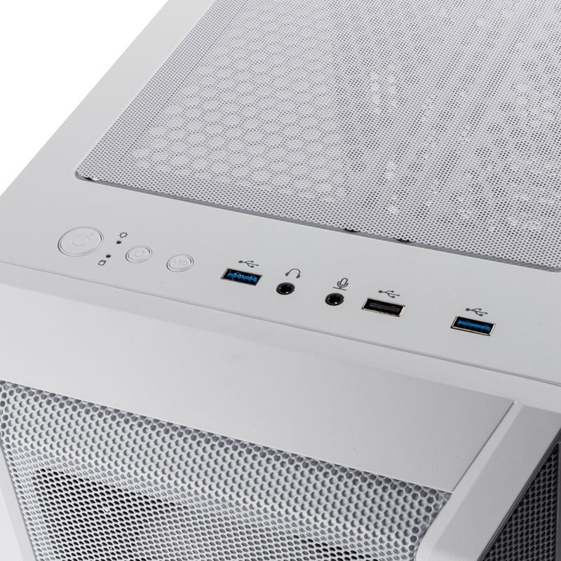 Kućište za računalo KOLINK Citadel Mesh RGB Micro-ATX (bijelo, 2x 120 mm ventilatori, RGB kontrola, stakleni panel, podrška za ATX napajanje)-4