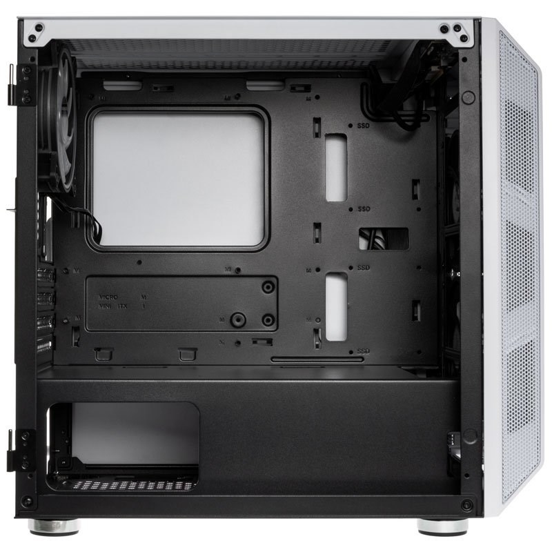 Kućište za računalo KOLINK Citadel Mesh RGB Micro-ATX (bijelo, 2x 120 mm ventilatori, RGB kontrola, stakleni panel, podrška za ATX napajanje)-7