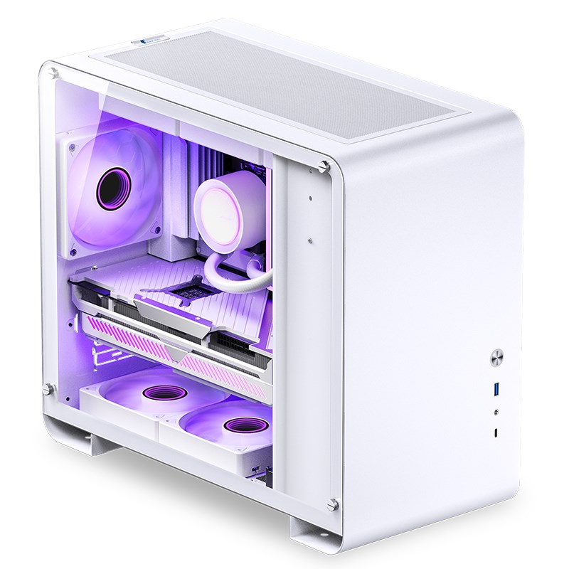 Kućište za računalo JONSBO U4 Mini Micro-ATX, kaljeno staklo - bijelo