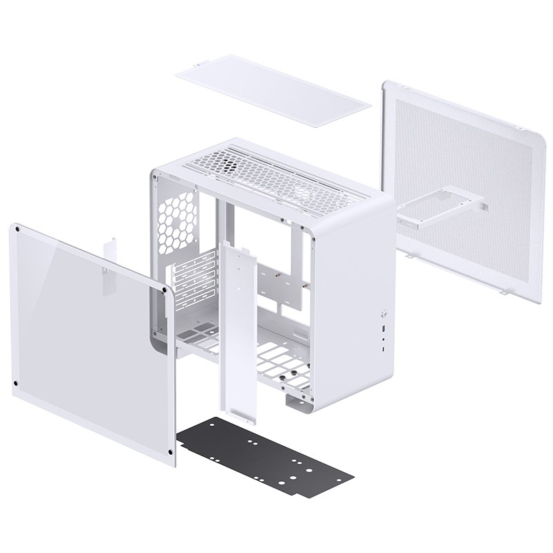Kućište za računalo JONSBO U4 Mini Micro-ATX, kaljeno staklo - bijelo-9