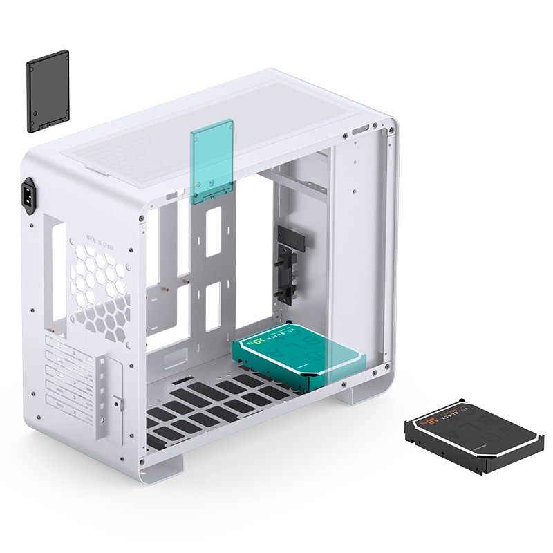 Kućište za računalo JONSBO U4 Mini Micro-ATX, kaljeno staklo - bijelo-12