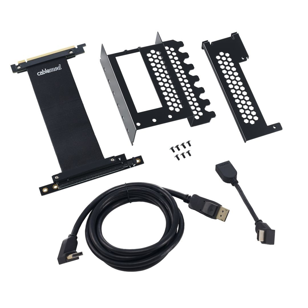 Držač za grafičku karticu CableMod Vertical s PCIe x16 Riser kabelom, 1x DisplayPort, 1x HDMI (Crna)