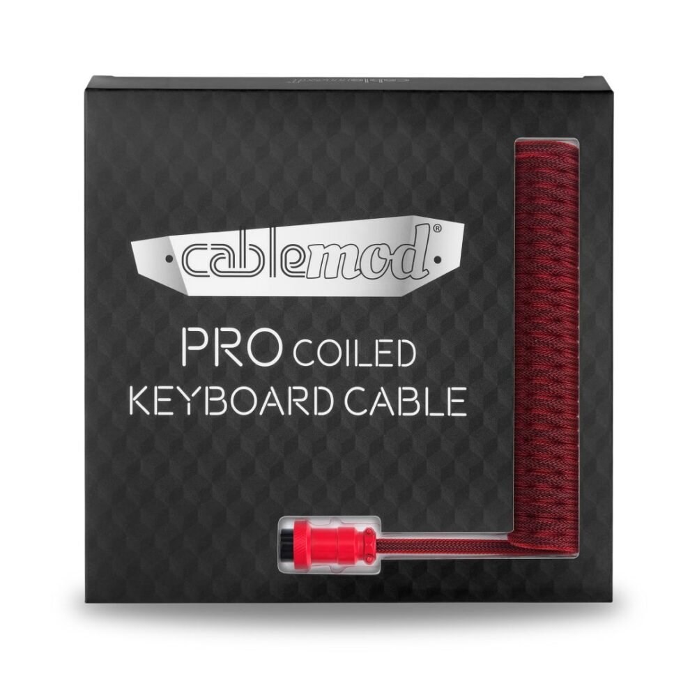 CableMod PRO Coiled Keyboard Cable USB-C to USB Type A, Republic Red - 150cm-4