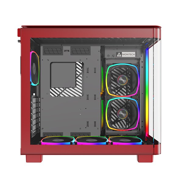 Kućište MONTECH KING 95 PRO (Midi-Tower, ARGB, Kaljeno Staklo, Crveno)-5
