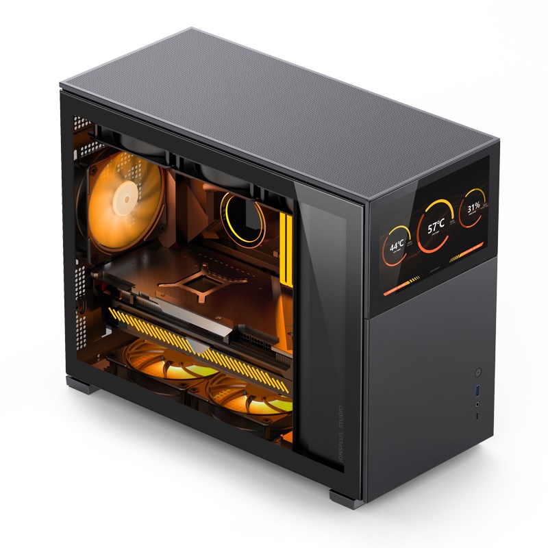 Kućište za računalo JONSBO D31 Screen Micro-ATX, kaljeno staklo - crno-1